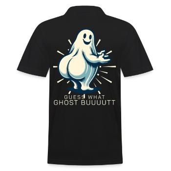 Halloween Costume Ghosts Butt Funny Saying - Men's Polo Shirt - black - Back - Kai (181cm)