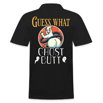 Guess What Ghosts Butt Funny Ghosts Saying - Men's Polo Shirt - black - Back - Kai (181cm)