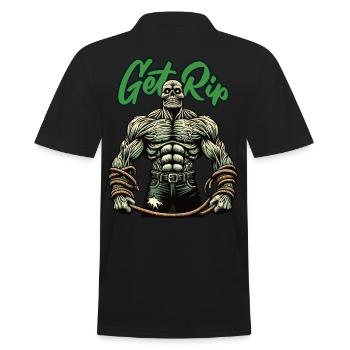 Jeu de mots drôle disant zombie musclé - Polo Homme - noir - Dos - Kai (181cm)