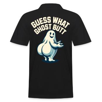 Halloween Costume Funny Ghosts Saying - Men's Polo Shirt - black - Back - Kai (181cm)