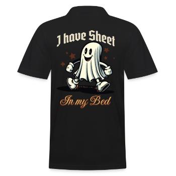 Halloween Kostüm Lustiger Geister Spruch - Männer Poloshirt - Schwarz - Hinten - Kai (181cm)
