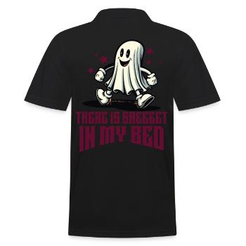 Funny Ghost Saying Occult Halloween Ghost - Men's Polo Shirt - black - Back - Kai (181cm)