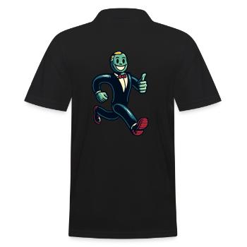 Retro Vintage Stil Halloween Zombie Kostüm Deko - Männer Poloshirt - Schwarz - Hinten - Kai (181cm)