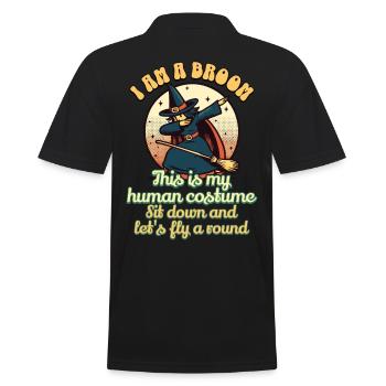 Drôle Halloween Sorcière Scarme Déguisement Effrayant - Polo Homme - noir - Dos - Kai (181cm)
