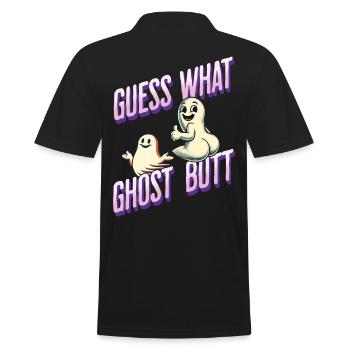 Halloween Costume Ghosts Butt Funny Saying - Men's Polo Shirt - black - Back - Kai (181cm)
