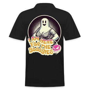 Für Die Boobies Halloween Kostüm Lustiger Spruch - Männer Poloshirt - Schwarz - Hinten - Kai (181cm)