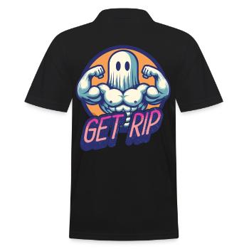 Halloween Kostüm Lustiger Geister Spruch - Männer Poloshirt - Schwarz - Hinten - Kai (181cm)