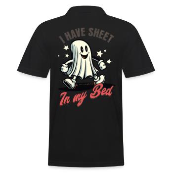 Funny Ghost Saying Halloween Costume - Men's Polo Shirt - black - Back - Kai (181cm)