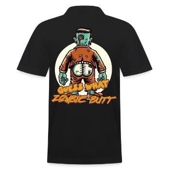 Zombie Butt Funny Saying Halloween Costume - Men's Polo Shirt - black - Back - Kai (181cm)