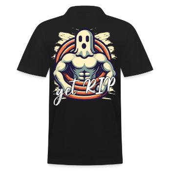 Halloween Kostüm Lustiger Geister Spruch - Männer Poloshirt - Schwarz - Hinten - Kai (181cm)
