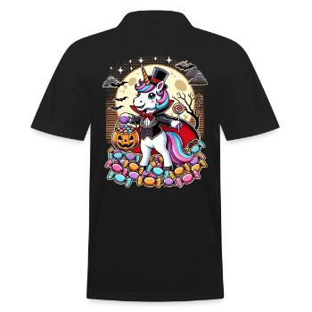 Drôle de licorne vampire aime les bonbons - Polo Homme - noir - Dos - Kai (181cm)