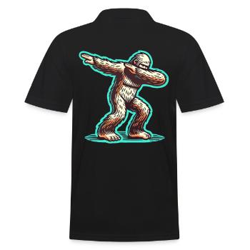 Dabbender Bigfoot Lustiges Dabbing Design - Männer Poloshirt - Schwarz - Hinten - Kai (181cm)