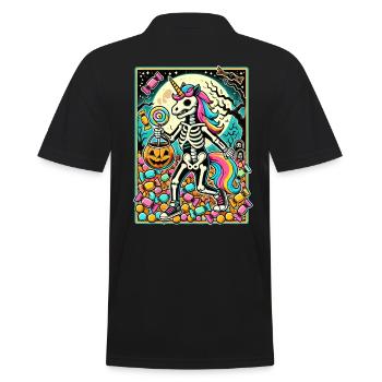 Drôle de squelette de licorne aime les bonbons - Polo Homme - noir - Dos - Kai (181cm)