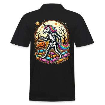 Drôle de squelette de licorne aime les bonbons - Polo Homme - noir - Dos - Kai (181cm)