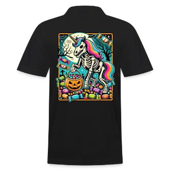 Drôle de squelette de licorne aime les bonbons - Polo Homme - noir - Dos - Kai (181cm)