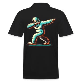 Dabbender Bigfoot Lustiges Dabbing Design - Männer Poloshirt - Schwarz - Hinten - Kai (181cm)