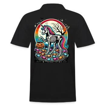 Drôle de squelette de licorne aime les bonbons - Polo Homme - noir - Dos - Kai (181cm)