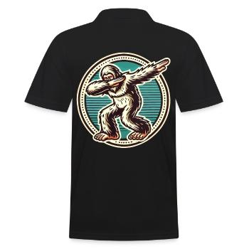 Dabbender Bigfoot Retro Vintage Style - Männer Poloshirt - Schwarz - Hinten - Kai (181cm)