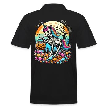 Drôle de squelette de licorne aime les bonbons - Polo Homme - noir - Dos - Kai (181cm)