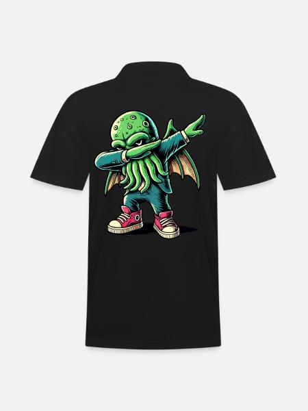 Funny Dabbing Cthulhu Dabbing Design - Men's Polo Shirt - black