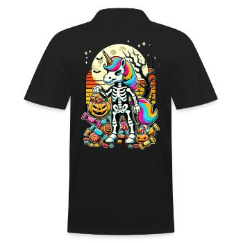 Drôle de squelette de licorne aime les bonbons - Polo Homme - noir - Dos - Kai (181cm)