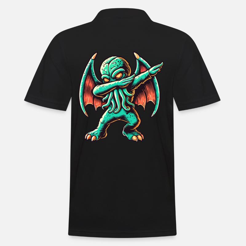 Lustiger Dabbender Cthulhu Dabbing Design - Männer Poloshirt - Schwarz