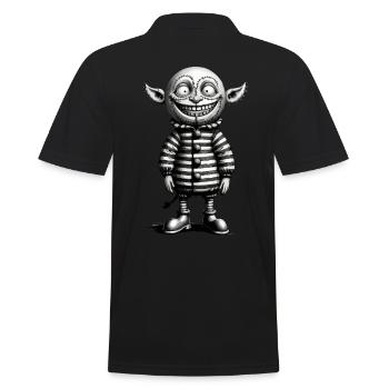 Halloween Gnome Outfit Creepy Monster Design - Men's Polo Shirt - black - Back - Kai (181cm)