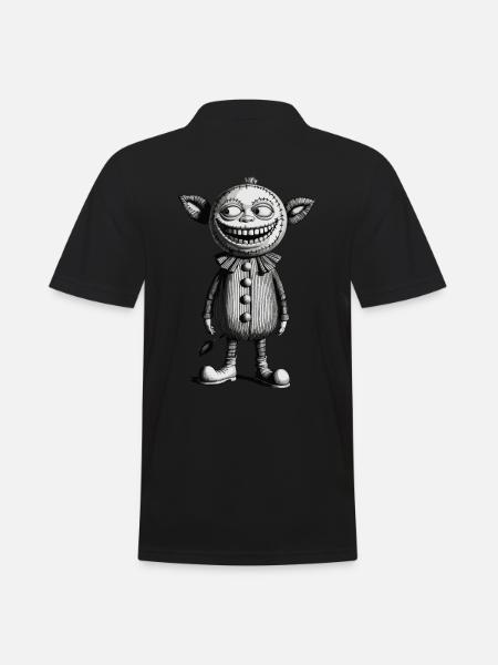 Gruseliges Monster Design Halloween Gnome Outfit - Männer Poloshirt - Schwarz