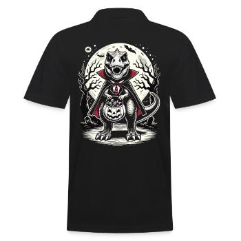 Le vampire T-Rex drôle aime les sucreries - Polo Homme - noir - Dos - Kai (181cm)