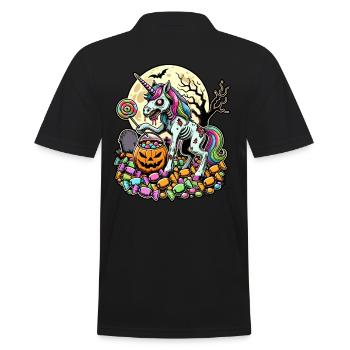 Drôle de licorne zombie aime les bonbons - Polo Homme - noir - Dos - Kai (181cm)