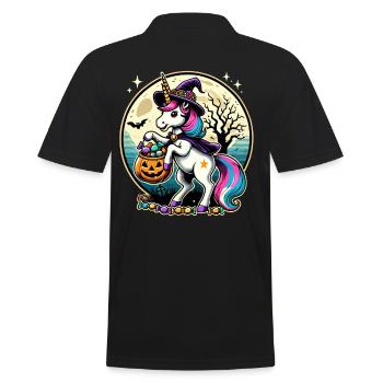Drôle de sorcière licorne veut des bonbons - Polo Homme - noir - Dos - Kai (181cm)