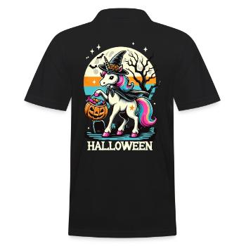 La licorne sorcière drôle veut des bonbons - Polo Homme - noir - Dos - Kai (181cm)