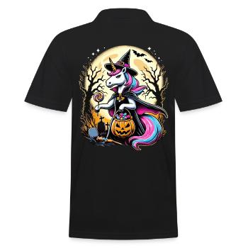 Drôle de licorne sorcière aime les bonbons - Polo Homme - noir - Dos - Kai (181cm)