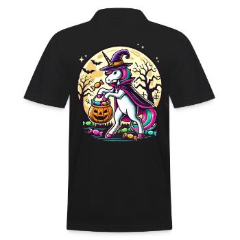 La sorcière licorne drôle aime les bonbons - Polo Homme - noir - Dos - Kai (181cm)