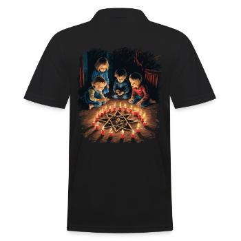 Occult Summoning Rituals Retro Vintage Design - Men's Polo Shirt - black - Back - Kai (181cm)