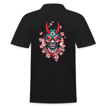 Oni Démon Masque Samouraï Culture Japonaise Yokai - Polo Homme - noir - Dos - Kai (181cm)