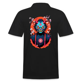 Oni Samouraï Vaporwave Esthétique Japon Culture - Polo Homme - noir - Dos - Kai (181cm)