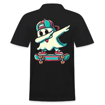 Planche à roulettes Dab Ghost Drôle Halloween - Polo Homme - noir - Dos - Kai (181cm)