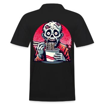 Zombie Ramen Noodles for Scary Movies Japanese - Men's Polo Shirt - black - Back - Kai (181cm)