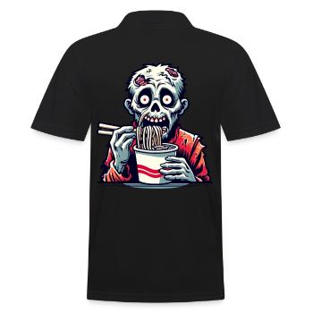 Zombie Ramen Noodles for Scary Movies Japanese - Men's Polo Shirt - black - Back - Kai (181cm)