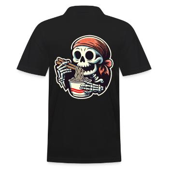 Skelett Ramen Nudeln für Gruselfilme Japanisches - Männer Poloshirt - Schwarz - Hinten - Kai (181cm)