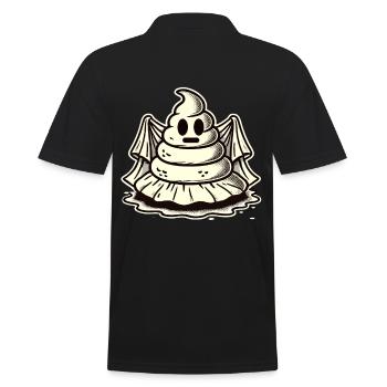 Funny poop pile feces ghost humorous - Men's Polo Shirt - black - Back - Kai (181cm)