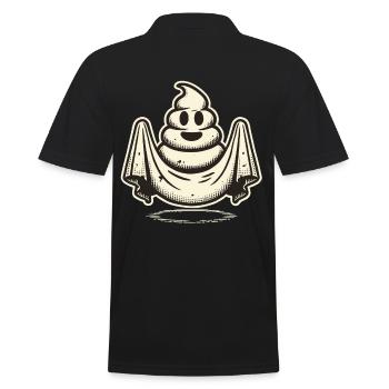 Funny poop pile feces ghost humorous - Men's Polo Shirt - black - Back - Kai (181cm)