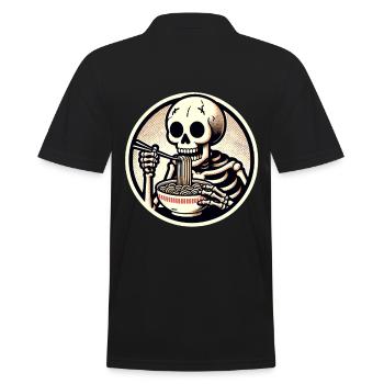 Skeleton Ramen Noodles for Scary Movies Japanese - Men's Polo Shirt - black - Back - Kai (181cm)