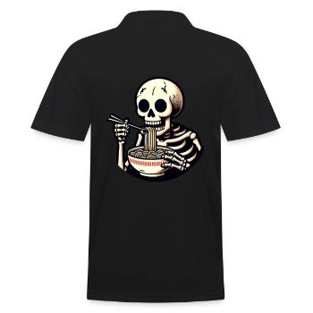 Skeleton Ramen Noodles for Horror Movies Japanese - Men's Polo Shirt - black - Back - Kai (181cm)