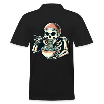 Skeleton Ramen Noodles for Horror Movies Japanese - Men's Polo Shirt - black - Back - Kai (181cm)