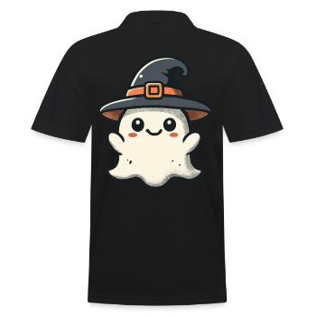 Funny Witch Ghost Spooky Party - Men's Polo Shirt - black - Back - Kai (181cm)