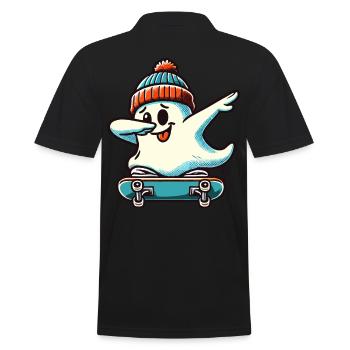 Skateboaring Dabbing Ghost Skateboard Dab - Polo Homme - noir - Dos - Kai (181cm)