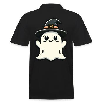 Lustiger Hexen Geist Gespenstische Party - Männer Poloshirt - Schwarz - Hinten - Kai (181cm)