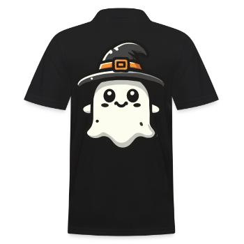 Funny Witch Ghost Spooky Party - Men's Polo Shirt - black - Back - Kai (181cm)